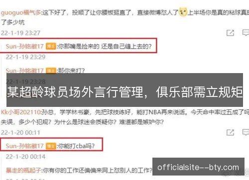 某超龄球员场外言行管理,俱乐部需立规矩 某超龄球员场外言行管理,俱乐部需立规矩